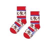 Happy Socks Kids Gingerbread Stripe Sock Calzini, Rosso, 2-3 Years Unisex-Bambini e Ragazzi