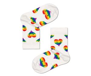 Happy Socks Kids Pride Smiling Heart, Unisex Bambini E Ragazzi, Bianco (White), 2-3 anni