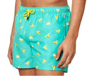 Happy Socks Pantaloni Da Bagno Mint Banana Break Con Rete Nuovi Con Etichetta