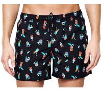 Happy Socks Pantaloni Da Bagno Neri Tiki Soda Con Fodera In Rete NWT