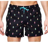 Happy Socks Pantaloni Da Bagno Nero Hula Dancer Con Fodera In Rete NWT