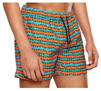 HAPPY SOCKS Pantaloni Da Bagno Striati Arancioni Rock N Roll Da Uomo NWT