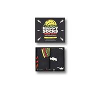 Happy Socks 2-Pack Hamburger, calzini fantasia per uomo e donna, scatole regalo divertenti taglia 36-40