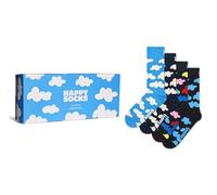 Happy Socks Stili estivi sostenibili per uomo e donna: bici, spiaggia, tennis, vela (IT, Numero, 41, 46, Regular, Regular, Set regalo da 4 calzini nuvolosi)