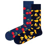 Happy Socks Unisex Calzini, 2er Pacco - Classic Crew, Cotone Organico, Farbmix