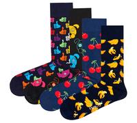 Happy Socks Unisex Calzini, 4er Pacco - Classic Crew, Cotone Organico, Farbmix