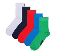 Happy Socks Unisex Calzini, 5er Pacco - Solid 1/2 Crew Calzini, Mix Cotone, Uno