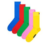 Happy Socks Unisex Calzini, 5er Pacco - Solid Calzini, Misto Cotone, Einfarbi