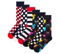 Happy Socks Unisex Calzini, 6er Pacco - Classic, Motivo, Misto Cotone, Gemi