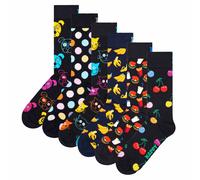 Happy Socks Unisex Calzini, 6er Pacco - Classic, Motivo, Misto Cotone, Gemi