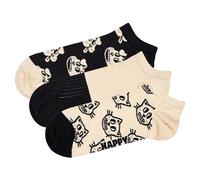 Happy Socks Unisex Sneaker-Socken, 3er Pacco - Basso Calzini, Motivo, Farbmix