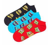 Happy Socks Unisex Sneaker-Socken, 3er Pacco - Basso Calzini, Motivo, Farbmix