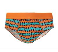 Happy Socks Uomo Arancione Rock N Roll Strisce Cotone Morbido Slip Medio NWT