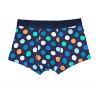 Happy Socks Uomo Blu Big Pois Cotone Elasticizzato Traspirante Trunk Nwt