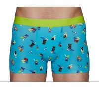 Happy Socks Uomo Blu Tiki Soda Cotone Morbido Traspirante Boxer Nwt