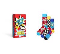 HAPPY SOCKS 3-Pack Super Dad Socks Gift Set 3 paia di calze x regalo Papà 41-46