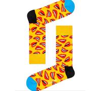 Happy Socks Uomo Giallo Labbra Cotone Pettinato Taglia Calze 8-12 Nwt