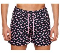 Happy Socks Uomo Nero Anguria Fodera IN Rete Nuoto Pantaloncini Nwt