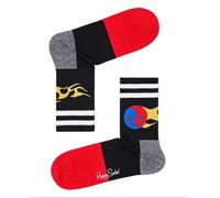 Happy Socks Uomo Nero Fiamma Atletico 3/4 Girocollo Arco Sostegno Calzini 8-12
