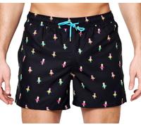 Happy Socks Uomo Nero Hula Ghirlanda Ballerina Fodera IN Rete Nuoto Shorts Nwt