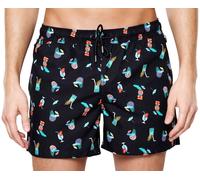 Happy Socks Uomo Nero Tiki Soda Fodera IN Rete Nuoto Pantaloncini Nwt