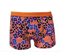 Happy Socks Uomo Rosa Leopardo Cotone Traspirante Morbido Boxer Medio NWT