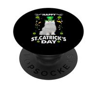Happy St Catricks Day Cat St Patricks Day Lucky Charm Cats PopSockets PopGrip Adesivo