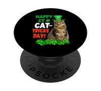 Happy St Catricks Day Maine Coon Cat St Patricks Day Cats PopSockets PopGrip Adesivo