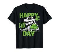 Happy St Pat Rex Day T Rex Dinosauro Dino Scheletro Ossa Maglietta