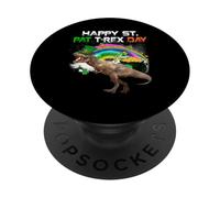 Happy St Pat T-rex Day Funny Dinosaur St Patricks Day PopSockets PopGrip Adesivo