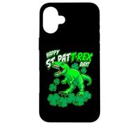 Happy St Pat Trex Day Dino St Patricks Day per bambini e ragazzi Custodia per iPhone 16 Plus