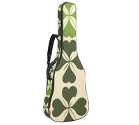 Happy St. Patrick's Day Clover Chequered Pattern Custodia imbottita per chitarra acustica custodia protettiva per basso elettrico chitarra classica, Multicolore 01, 42.9x16.9x4.7 in, Zaino casual