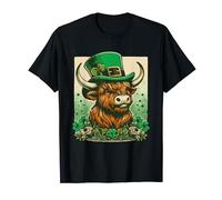 Happy St Patrick's Day Cute Highland Cow Maglietta