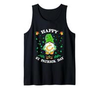 Happy St Patrick's Day Funny Cute GNOME Holding Ferro di Cavallo Canotta