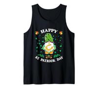 Happy St Patricks Day Funny Cute GNOME Holding Ferro di Cavallo Canotta