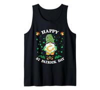Happy St Patricks Day Funny Cute GNOME Holding Ferro di Cavallo Canotta