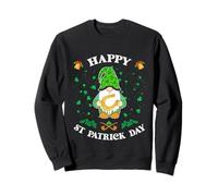 Happy St Patrick's Day Funny Cute GNOME Holding Ferro di Cavallo Felpa