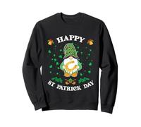 Happy St Patricks Day Funny Cute GNOME Holding Ferro di Cavallo Felpa
