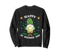 Happy St Patricks Day Funny Cute GNOME Holding Ferro di Cavallo Felpa