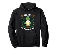 Happy St Patricks Day Funny Cute GNOME Holding Ferro di Cavallo Felpa con Cappuccio