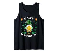 Happy St Patricks Day Funny Cute GNOME Holding Trifoglio Moneta Canotta