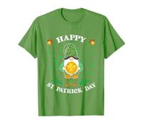 Happy St Patricks Day Funny Cute GNOME Holding Trifoglio Moneta Maglietta