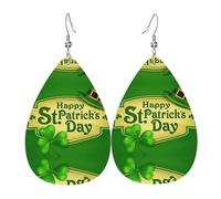 Happy St. Patrick'S Day Orecchini in pelle per le donne pendenti, orecchini a goccia piercing gioielli leggeri regali per donne ragazze