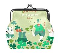 Happy St Patricks Day People Dancing Portamonete in pelle PU da donna Mini portamonete con fibbia per ragazze