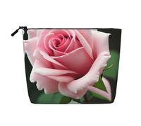 Happy St. Patrick's Day Print Fake Hemp Makeup Bag - Trousse da viaggio per donne, conservazione quotidiana, viaggi di lavoro e altro ancora, Fiore di rosa, Taglia unica