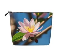 Happy St. Patrick's Day Print Fake Hemp Makeup Bag - Trousse da viaggio per donne, conservazione quotidiana, viaggi di lavoro e altro ancora, Fiore di Mandorlo Rosa, Taglia unica