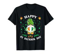 Happy St. Patrick's Day Simpatico Gnomo con Bandiera Irlandese Cuore Maglietta