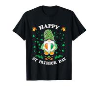 Happy St. Patrick's Day Simpatico Gnomo con Bandiera Irlandese Cuore Maglietta