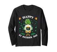 Happy St Patrick's Day - Simpatico Gnomo con Vaso di Monete Maglia a Manica