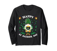 Happy St Patrick's Day - Simpatico Gnomo con Vaso di Monete Maglia a Manica